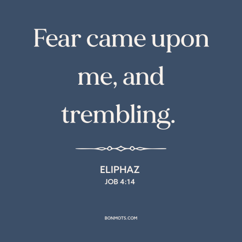 A quote from The Bible about fear: “Fear came upon me, and trembling.”