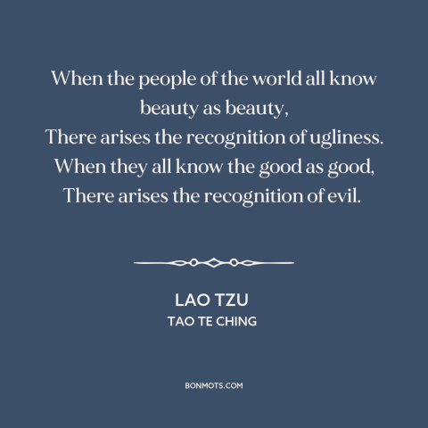 A quote by Lao Tzu about knowledge: “When the people of the world all know beauty as beauty, There arises the…”