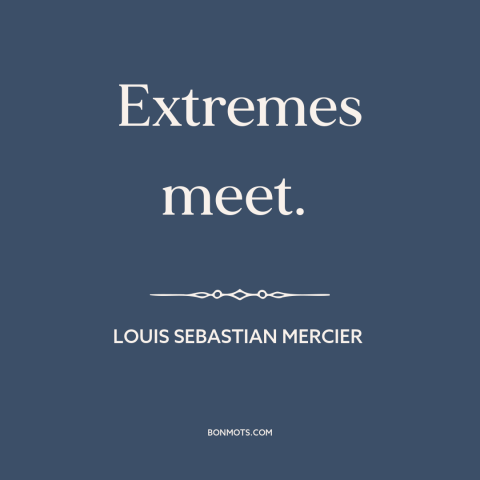 A quote by Louis Sebastian Mercier  about horseshoe theory: “Extremes meet.”