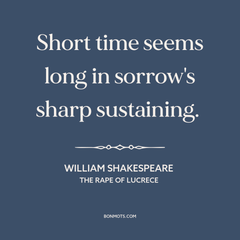 A quote by William Shakespeare about suffering: “Short time seems long in sorrow's sharp sustaining.”