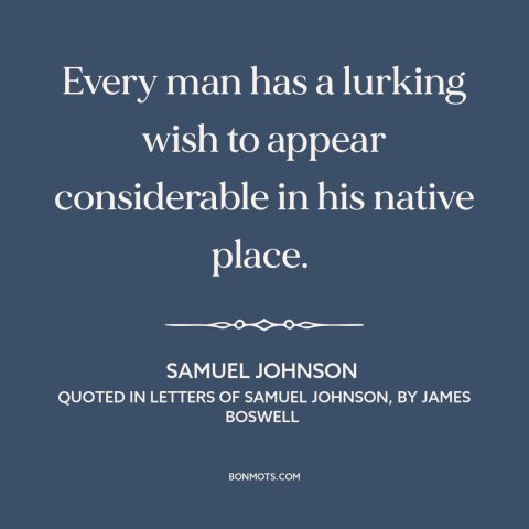 A quote by Samuel Johnson about delusions of grandeur: “Every man has a lurking wish to appear considerable in his…”