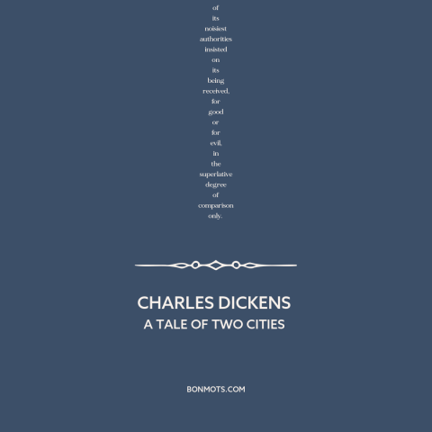 A quote by Charles Dickens about looking back: “It was the best of times, it was the worst of times, it was…”