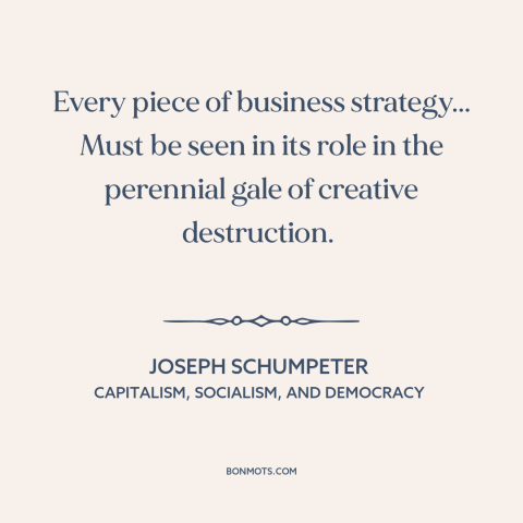 A quote by Joseph Schumpeter about business strategy: “Every piece of business strategy... Must be seen in its role…”