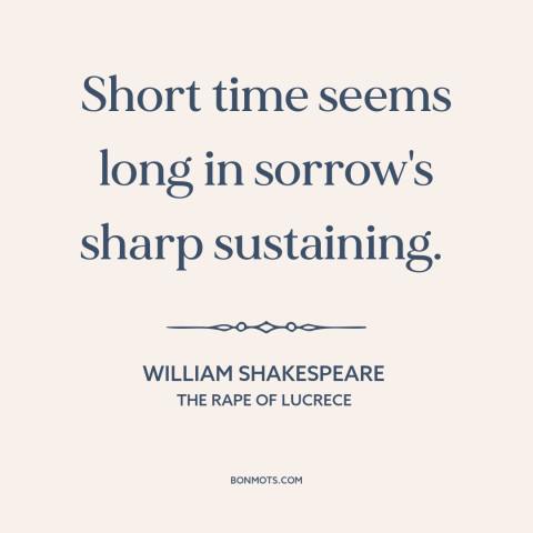 A quote by William Shakespeare about suffering: “Short time seems long in sorrow's sharp sustaining.”