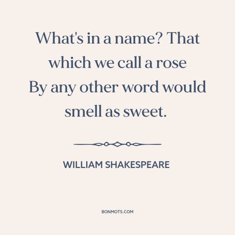 A quote by William Shakespeare about roses: “What's in a name? That which we call a rose By any other word would…”